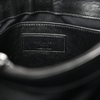Saint Laurent Calfskin Y Quilted Monogram Monochrome Small Loulou Chain Satchel Black 7 of 13