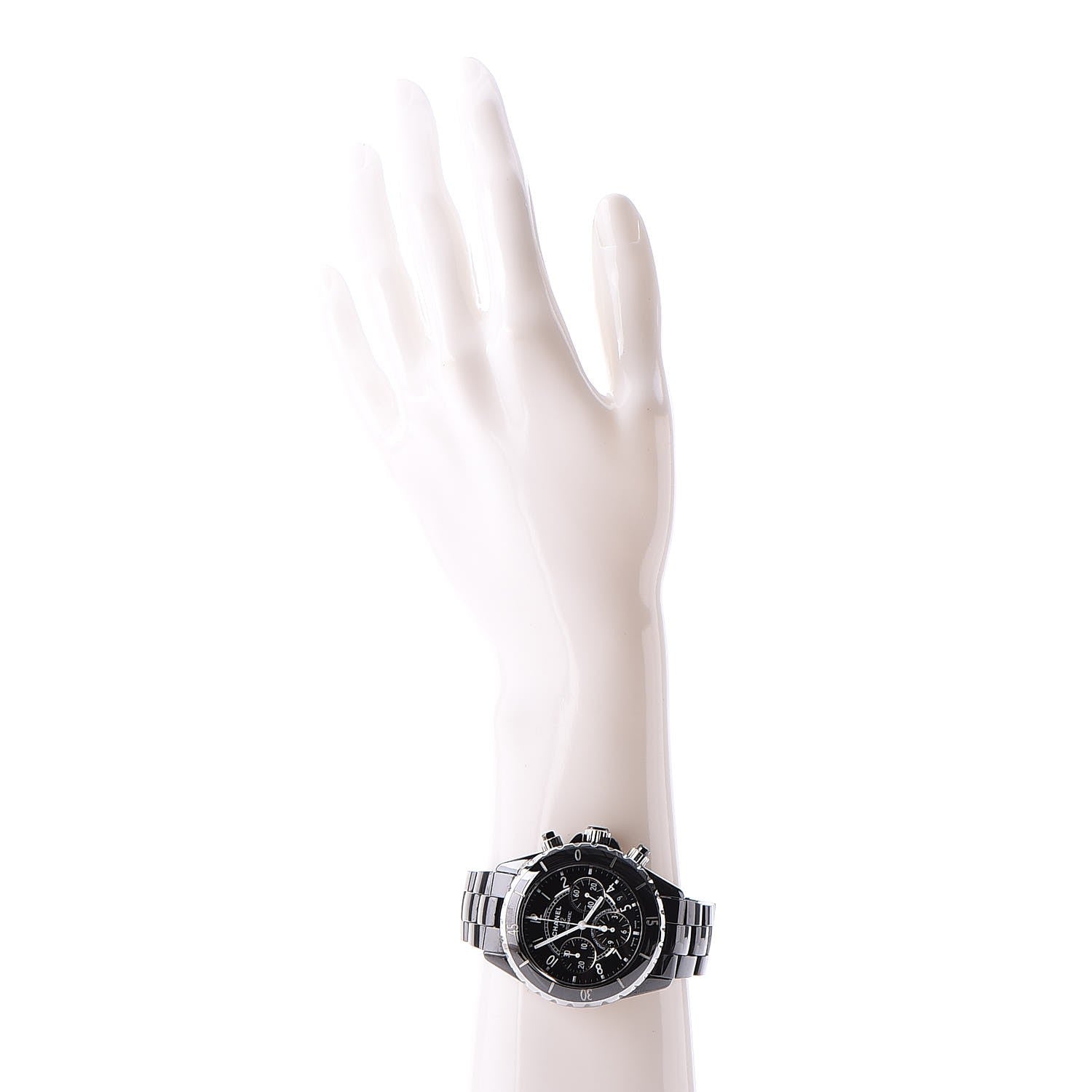 Chanel Stainless Steel Ceramic 41mm J12 Chronograph Automatic Watch Black 2 of 8
