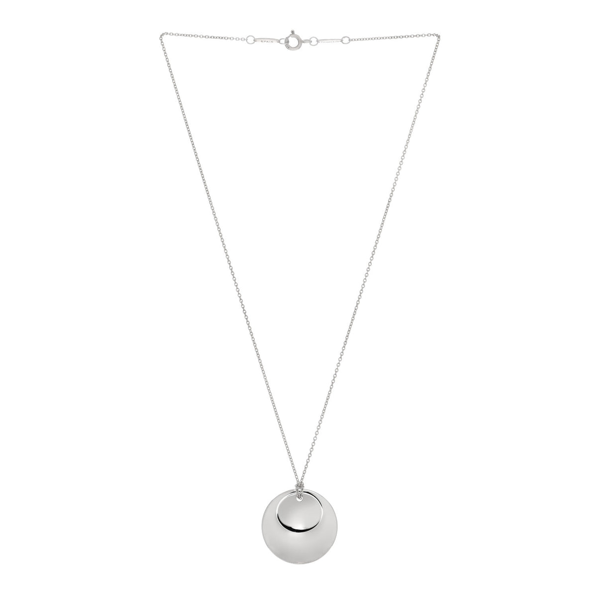 Sterling Silver Elsa Peretti Round Disc Pendant Necklace
