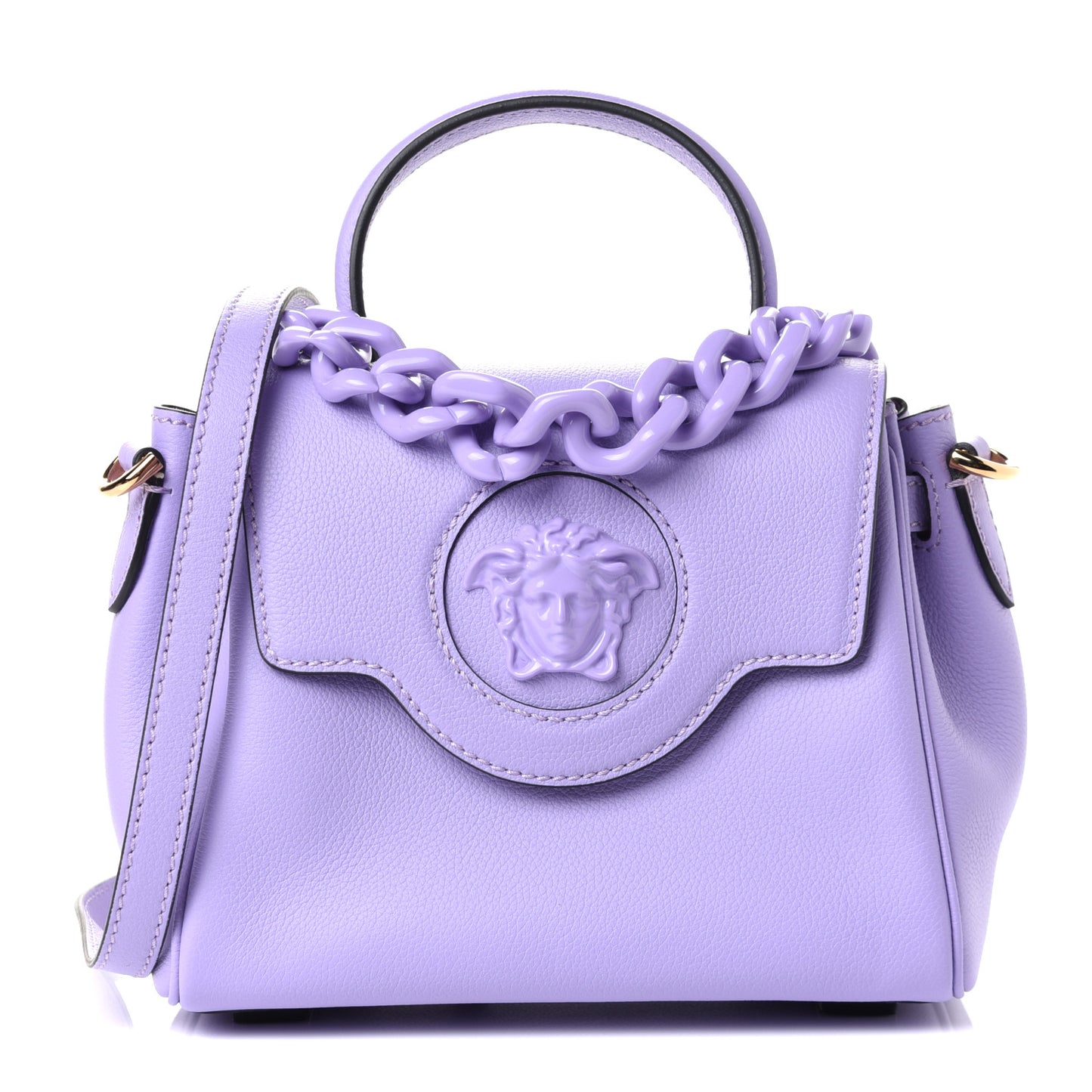 Calfskin Medusa Small Top Handle Handbag Lilac