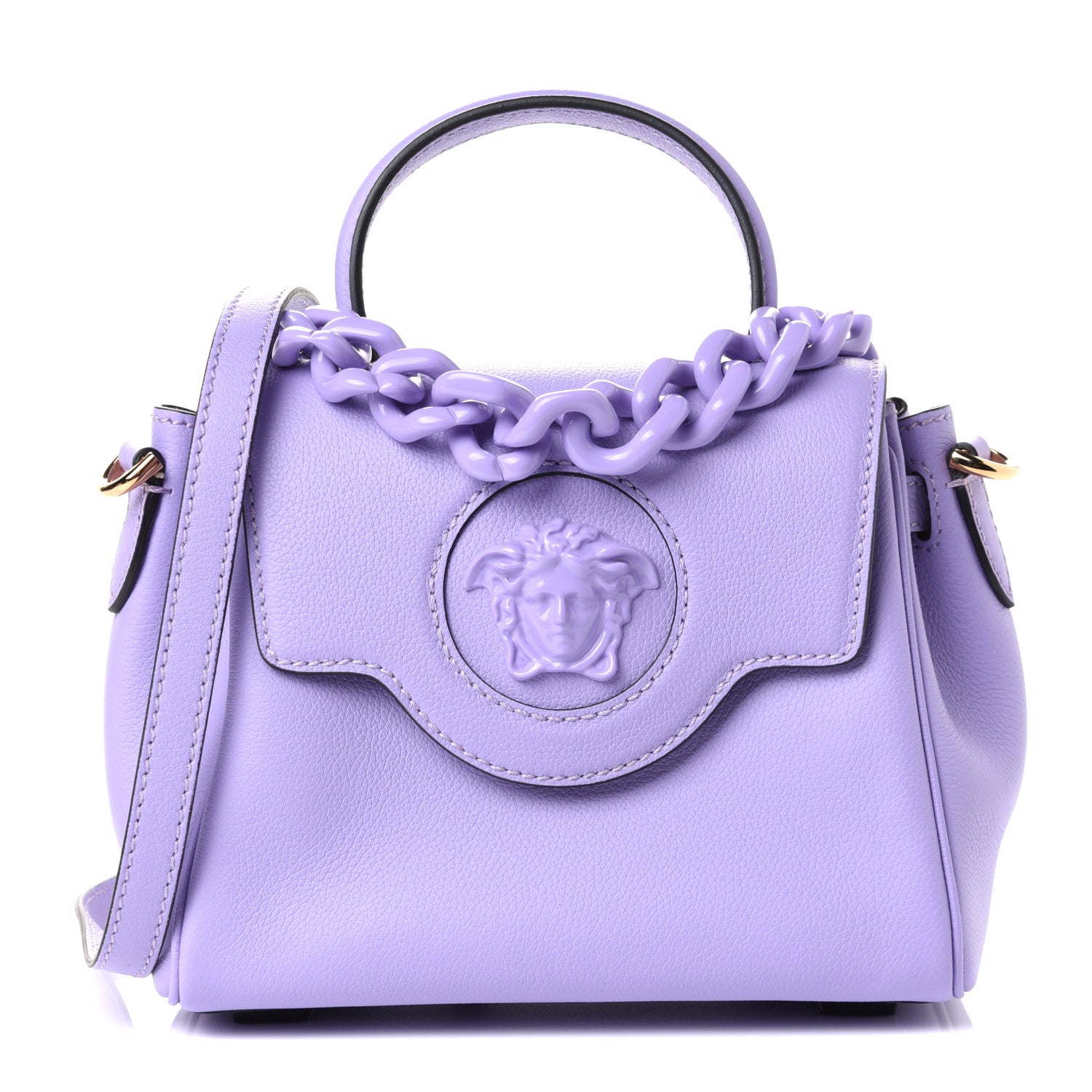 Versace Calfskin Medusa Small Top Handle Handbag Lilac 1 of 4
