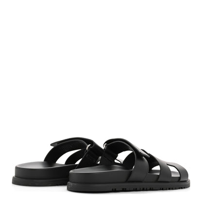 Hermes Calfskin Womens Chypre Sandals 38 Black 5 of 11