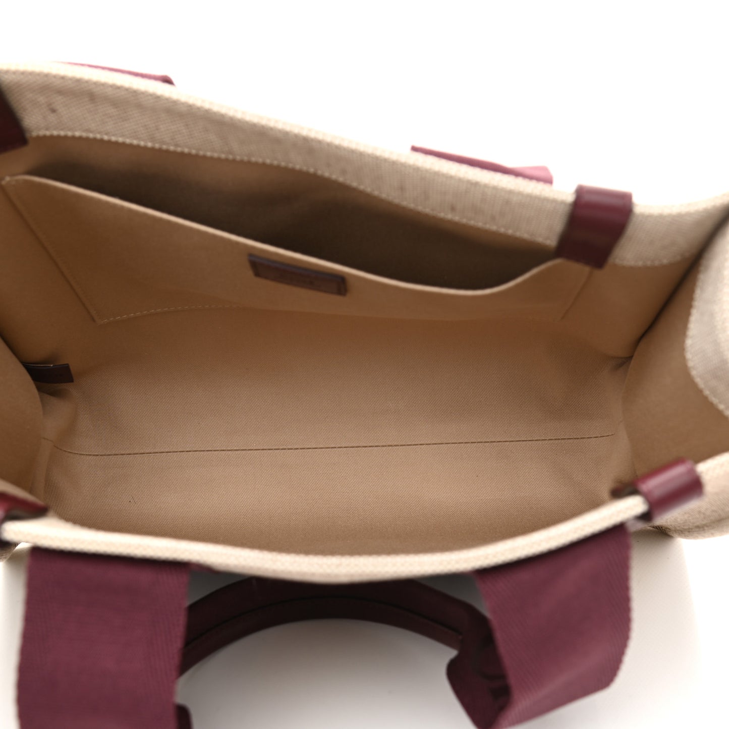 Cotton Calfskin Medium Woody Ribbon Tote Burgundy