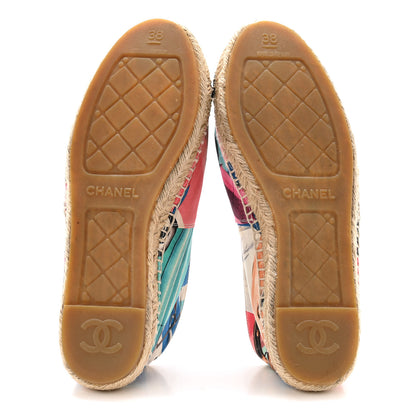 Chanel Fabric Patent CC Espadrilles 38 Multicolor Black 6 of 9