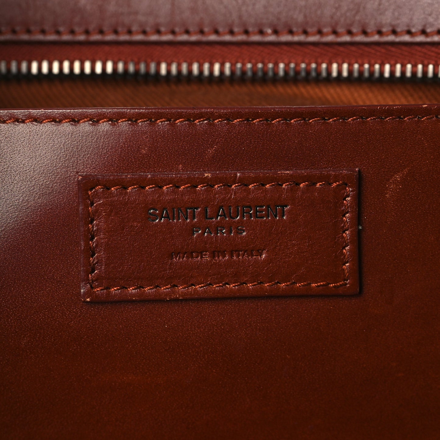 Calfskin Studded Woven Baby Monogram Downtown Cabas Brown