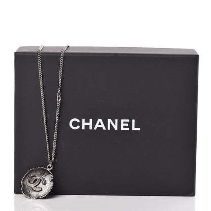 Chanel CC Medallion Necklace Silver 5 of 5