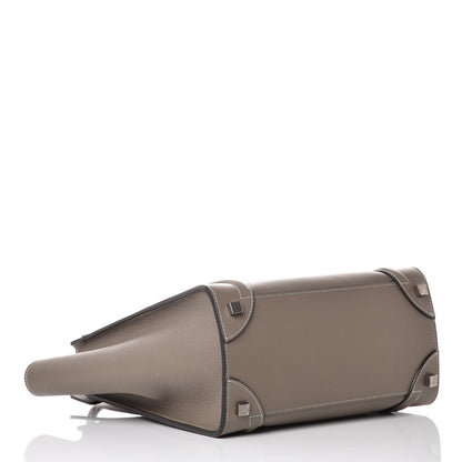 Celine Drummed Calfskin Micro Luggage Souris 4 of 8