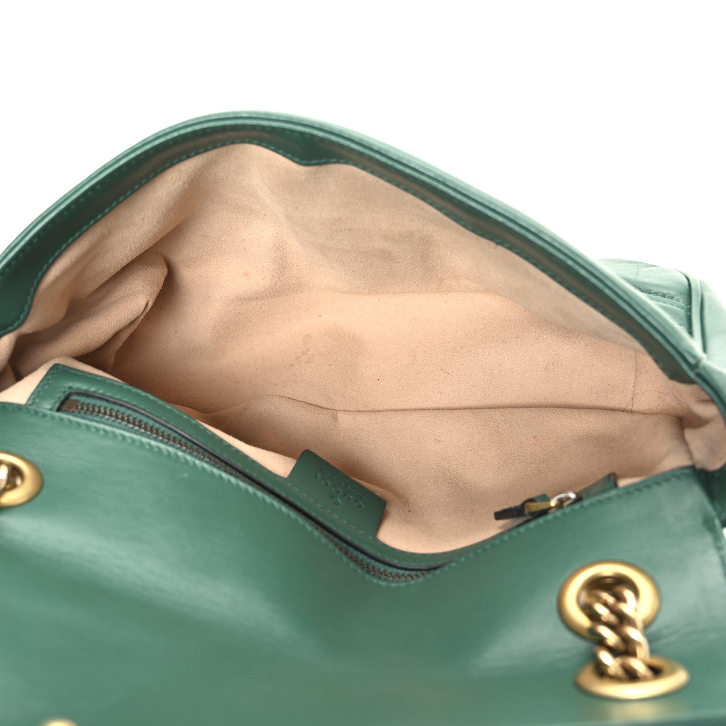 Calfskin Matelasse Small GG Marmont Shoulder Bag Emerald Green