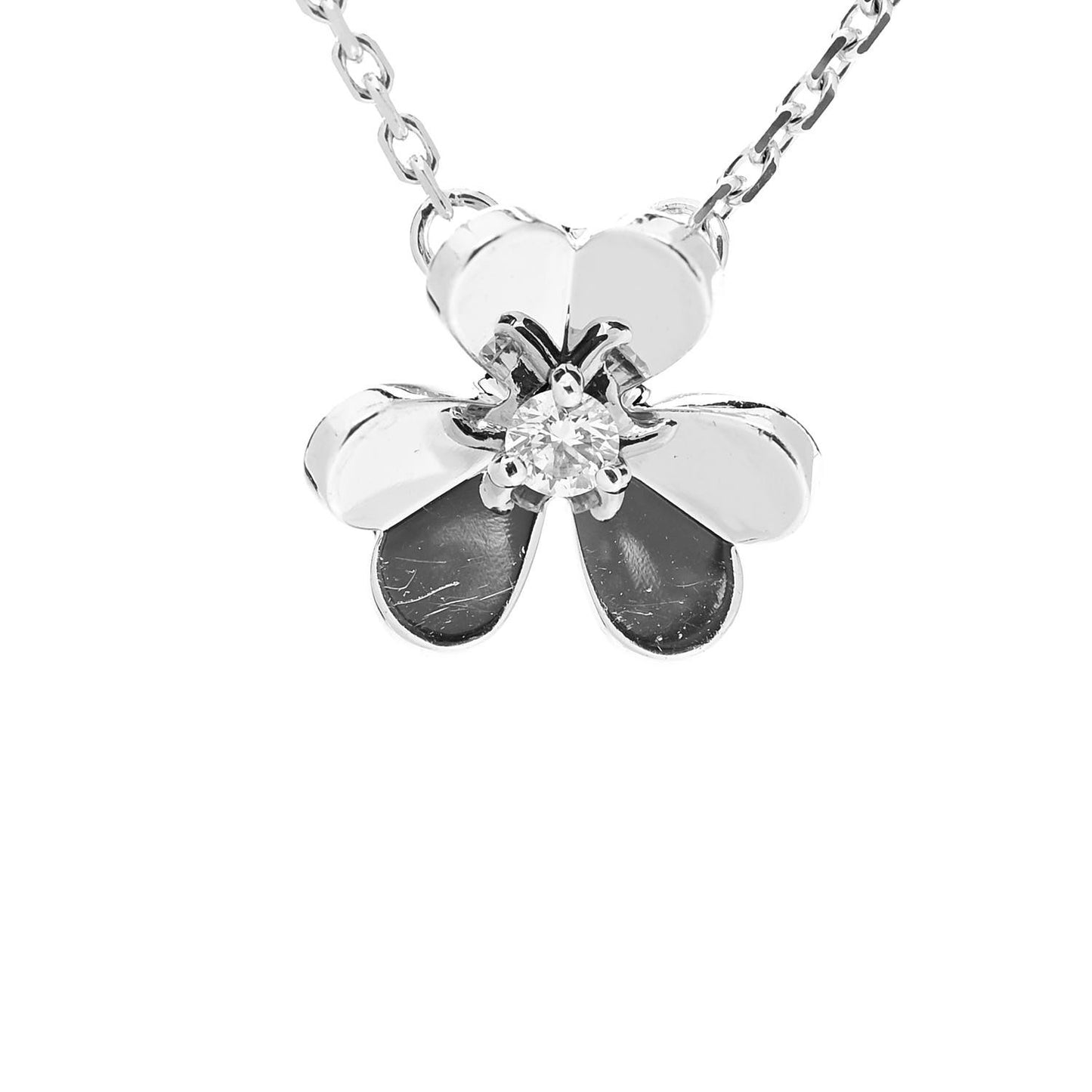 18K White Gold Diamond Mini Frivole Pendant Necklace