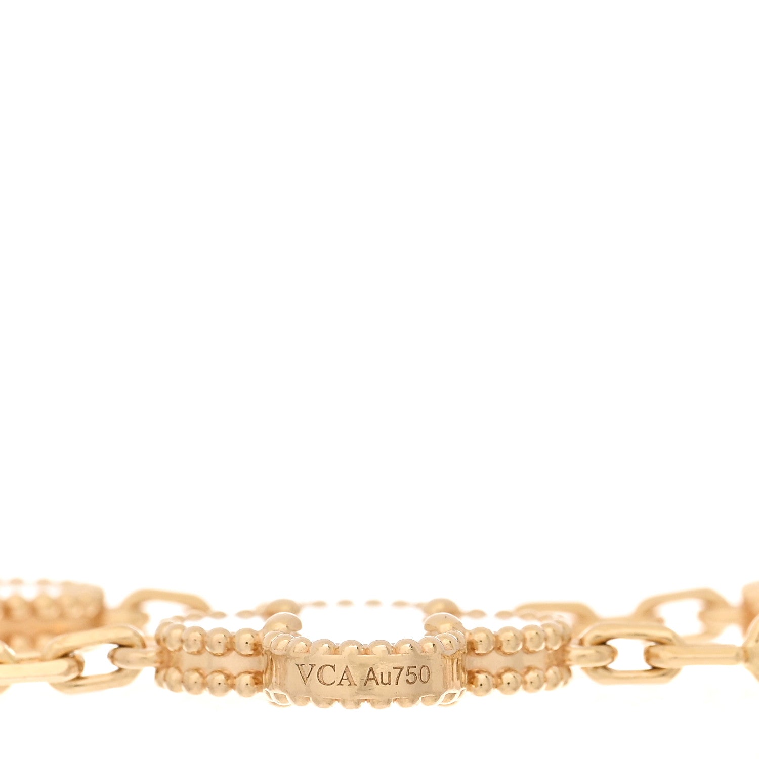 Van Cleef & Arpels 18K Yellow Gold Mother of Pearl 5 Motifs Vintage Alhambra Bracelet 3 of 3