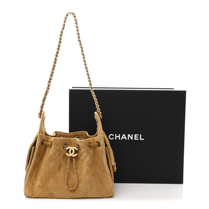 Chanel Suede Quilted Mini Chanel 25 Handbag Beige 11 of 11