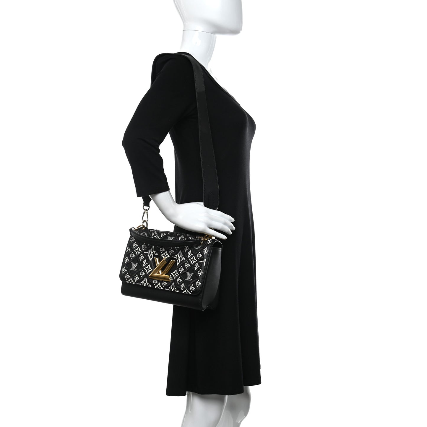 Calfskin Since 1854 Embroidered Twist MM Black