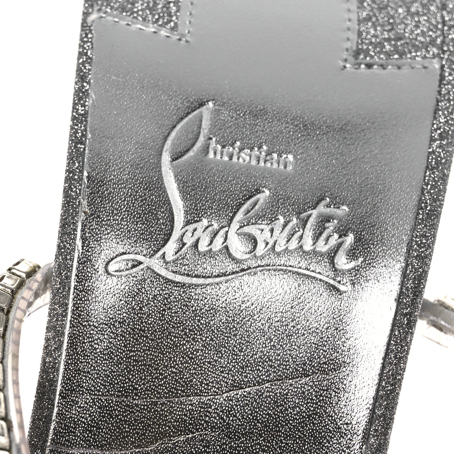 Christian Louboutin PVC Crystal Just Queen 100 Sandals 40 Silver 9 of 11