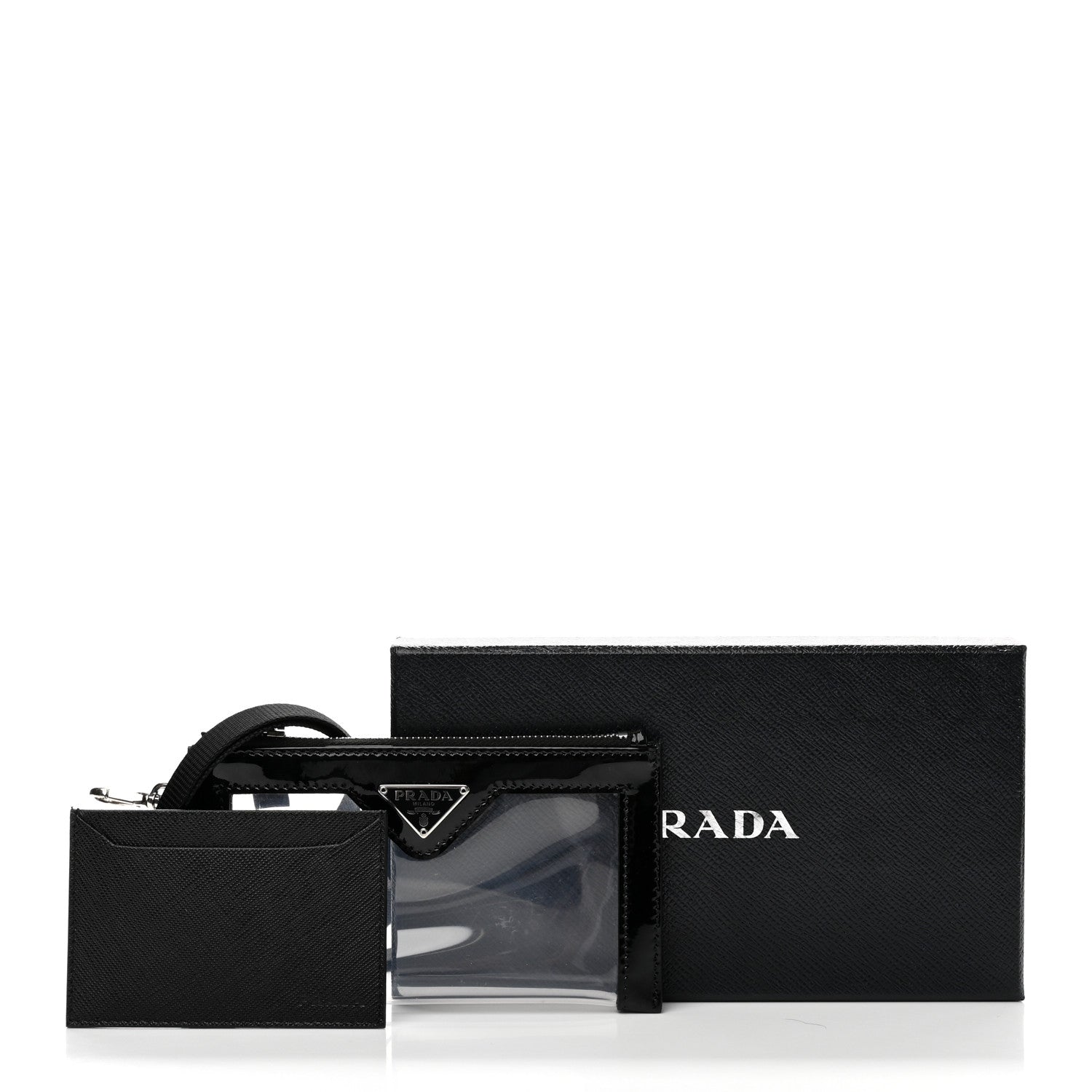 Prada Vernice PVC Card Holder Black 7 of 7