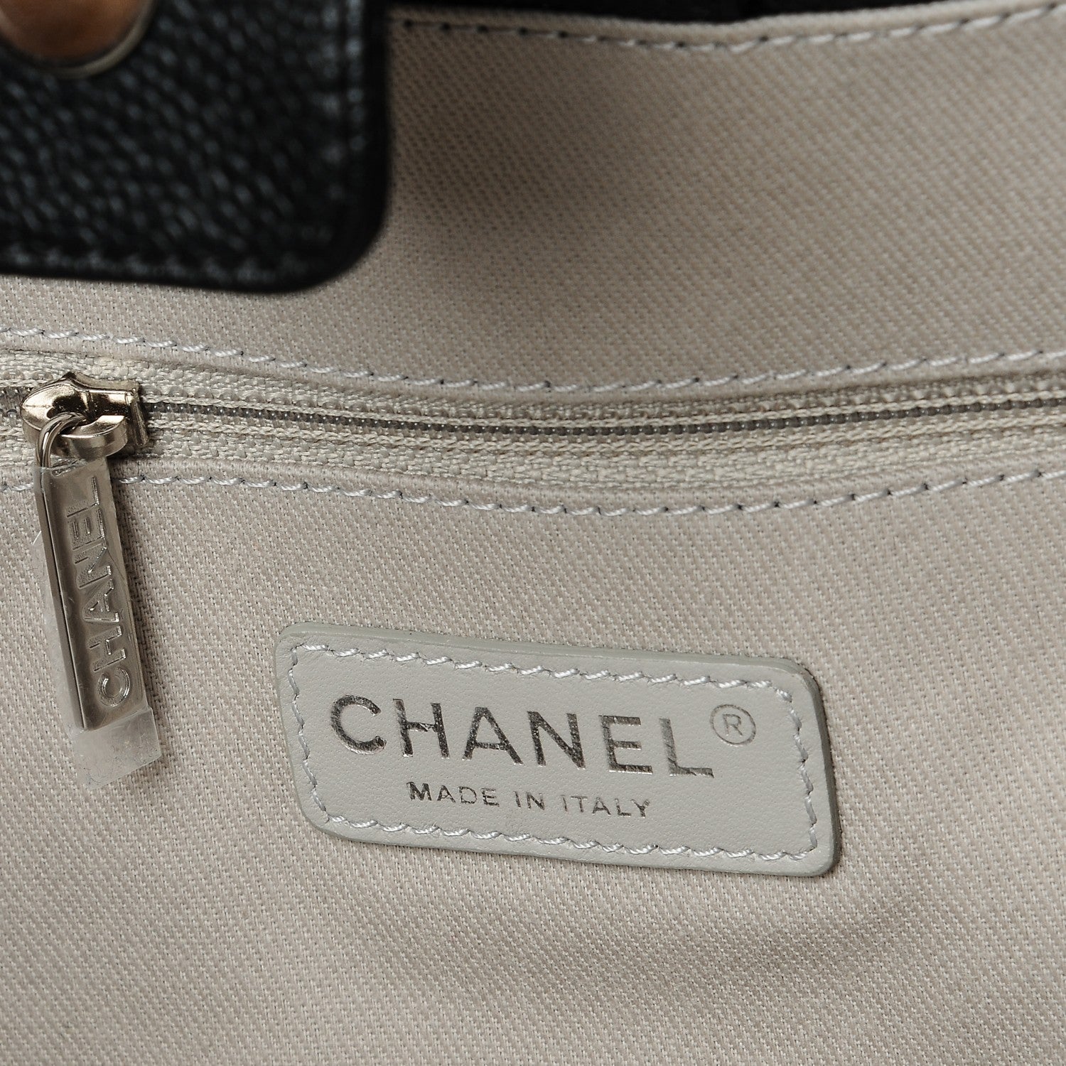 Chanel Glazed Calfskin Large Deauville Tote Black 6 of 7