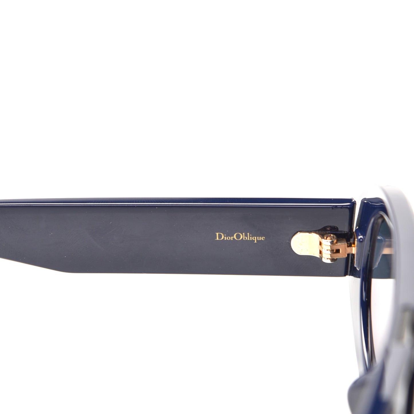 Acetate Oblique Oval Sunglasses Navy