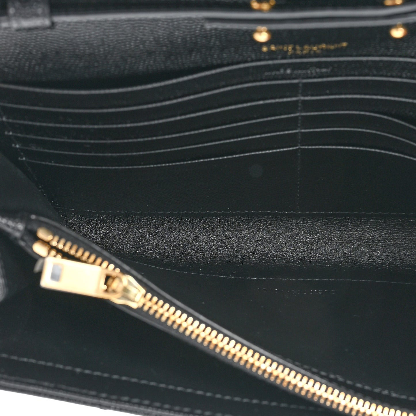 Grain De Poudre Matelasse Chevron Monogram Chain Wallet Black
