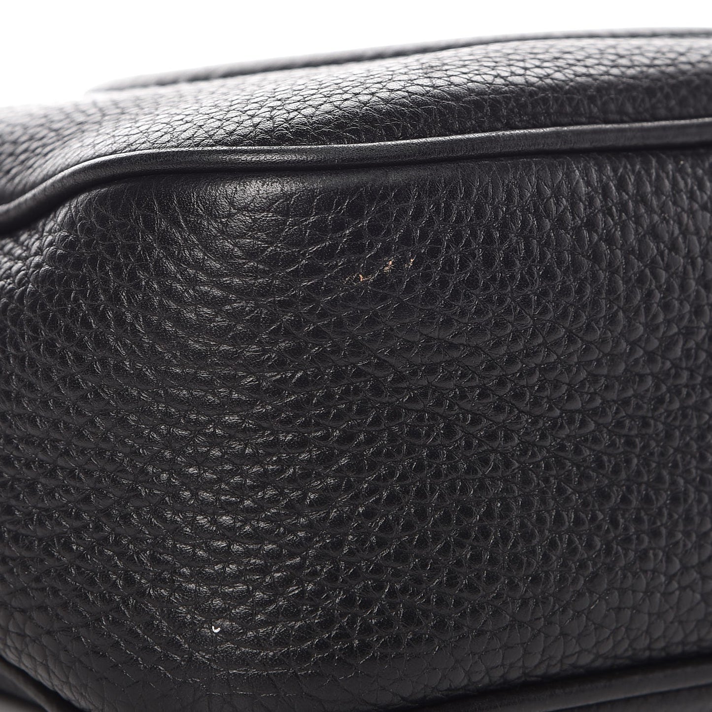 Pebbled Calfskin Small Soho Disco Bag Black