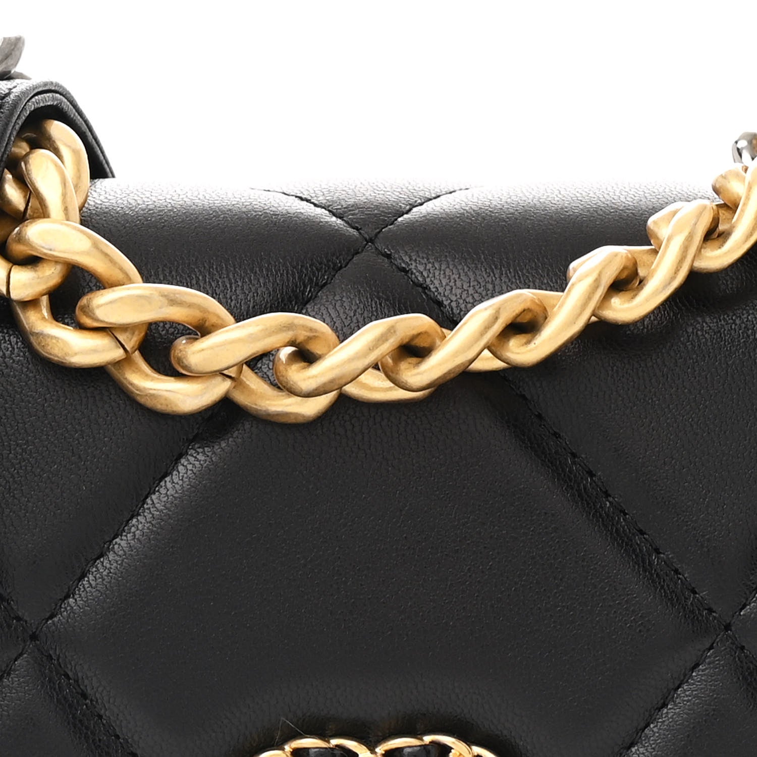 Chanel Lambskin Quilted Chanel 19 Wallet On Chain WOC Black 9 of 12