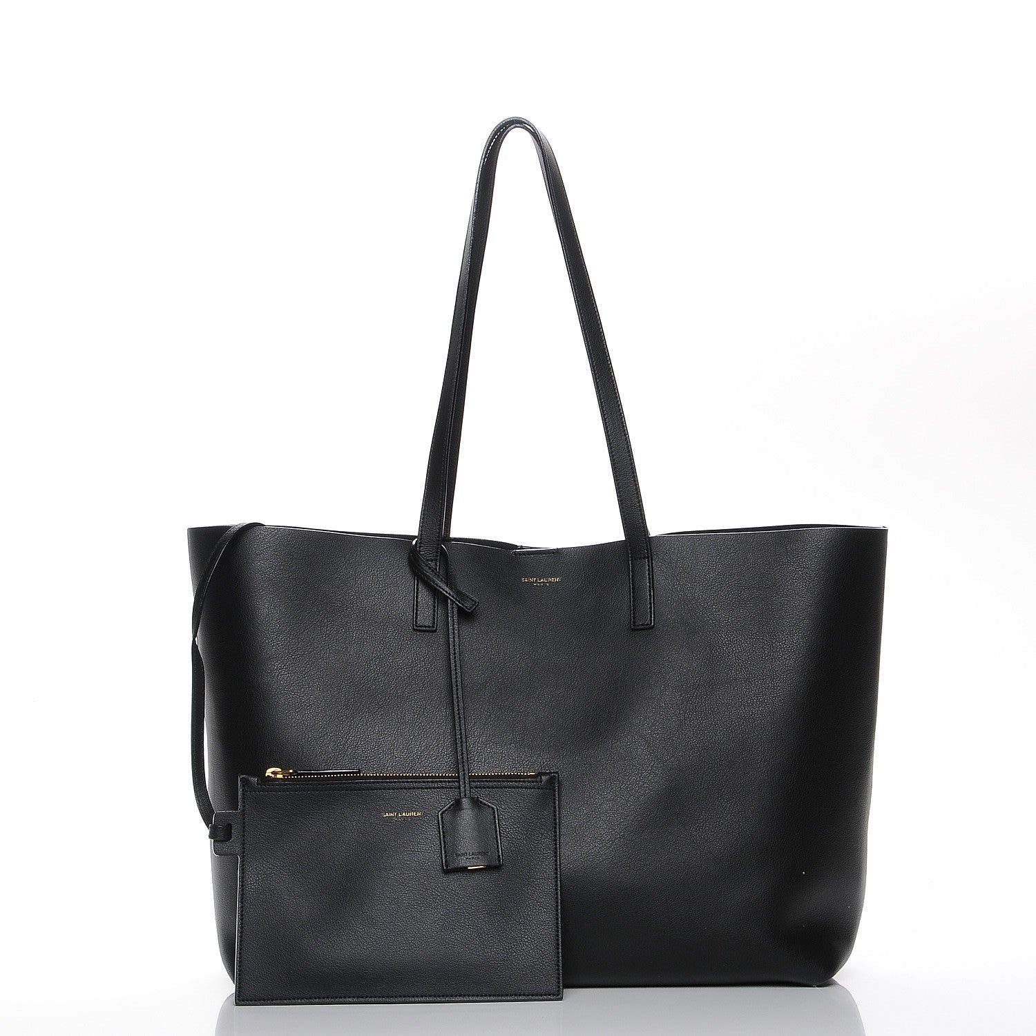 Saint Laurent Calfskin Large Shopping Tote Black 9 of 9