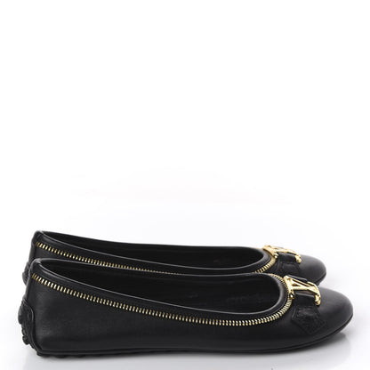 Louis Vuitton Calfskin Zip Oxford Ballerina Flats 35 Black 4 of 9