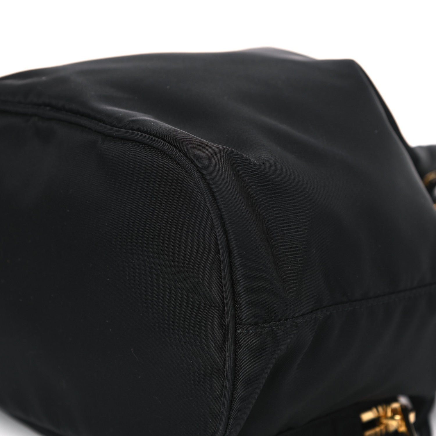 Prada Saffiano Tessuto Nylon Mini Bucket Crossbody Bag Black 11 of 12