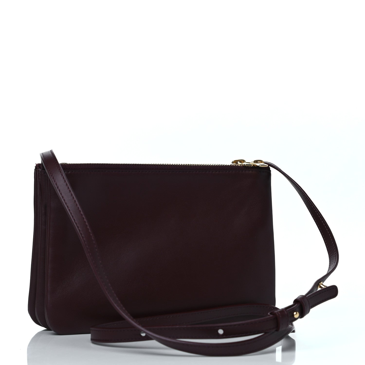 Celine Lambskin Small Trio Crossbody Bag Burgundy 2 of 9