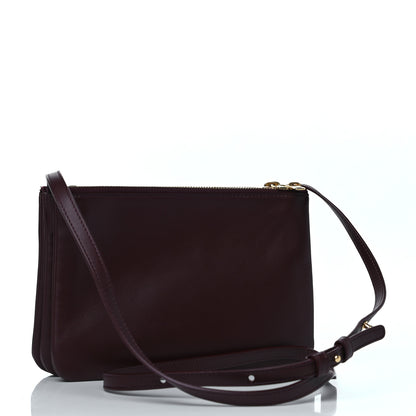 Celine Lambskin Small Trio Crossbody Bag Burgundy 2 of 9