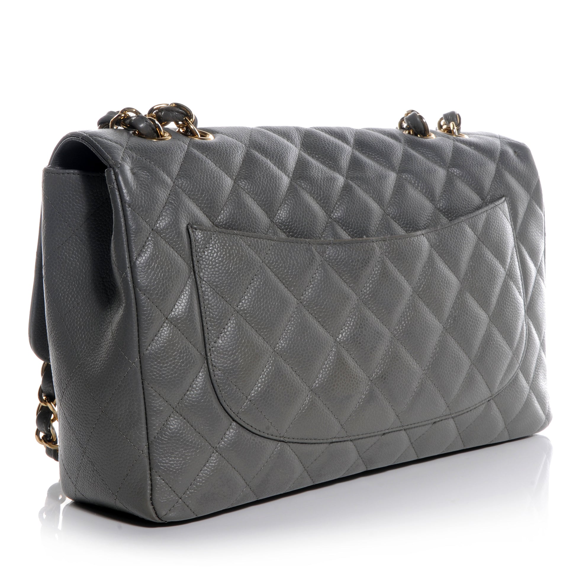 Chanel Caviar Jumbo Single Flap Grey 3 of 8