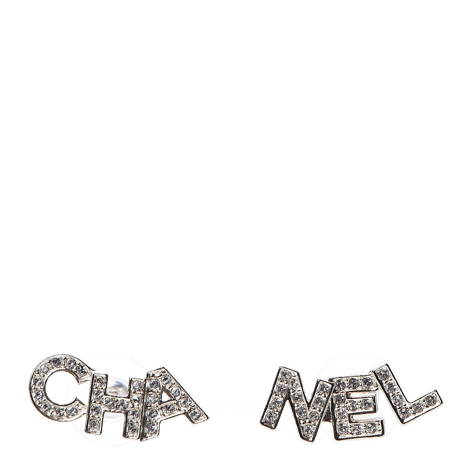 Chanel Crystal Pearl Signature Stud Earrings Gold 1 of 5
