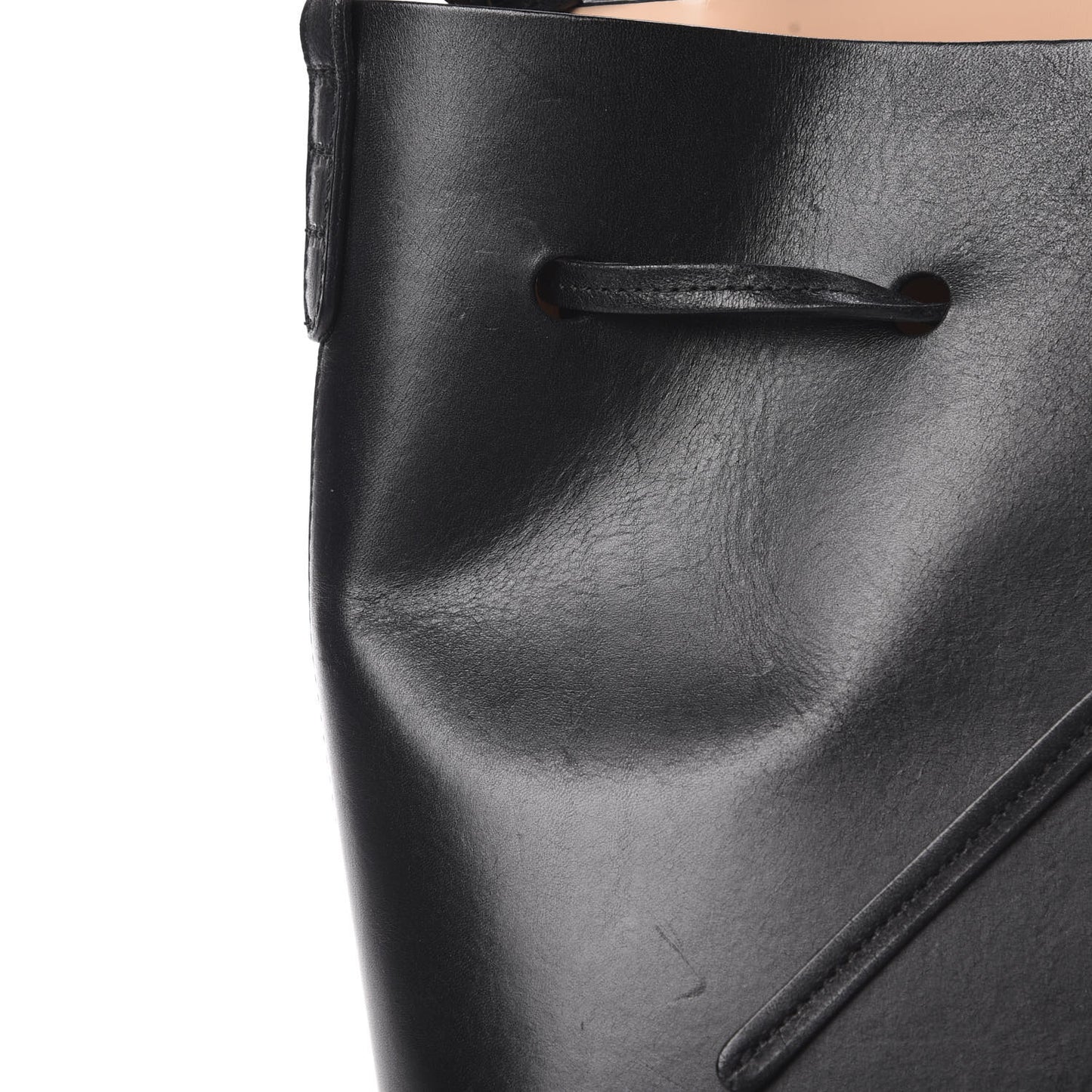 Vegetable Tanned Calfskin Bucket Bag Black Ballerina