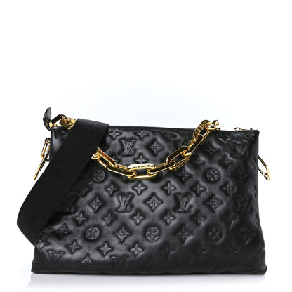 Louis Vuitton Lambskin Embossed Monogram Coussin MM Black 1 of 11