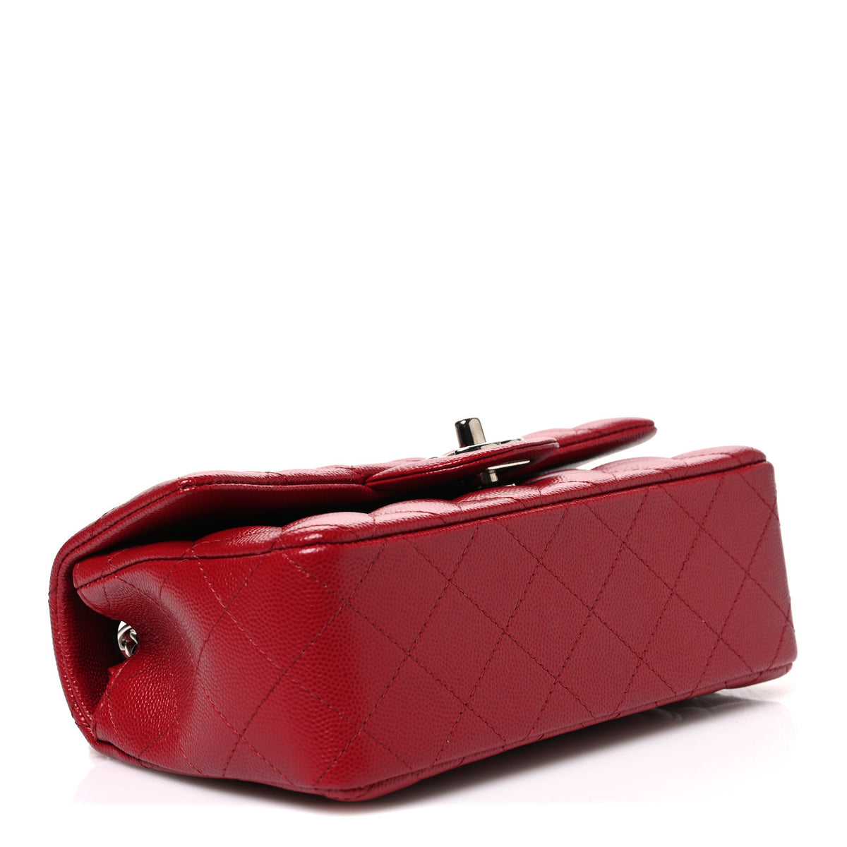 Chanel Caviar Quilted Mini Rectangular Flap Dark Red 4 of 11