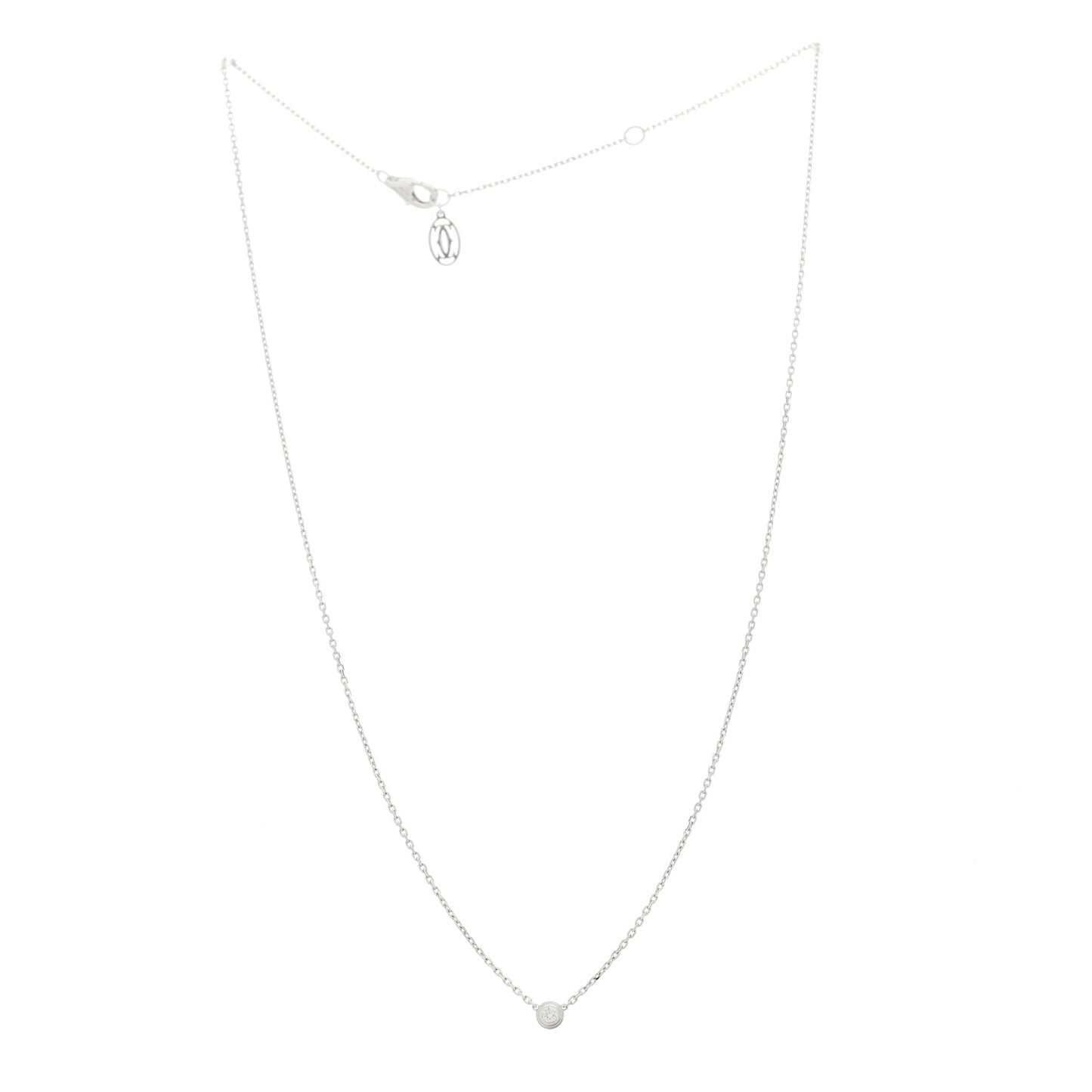 18K White Gold Diamond XS D'Amour Pendant Necklace