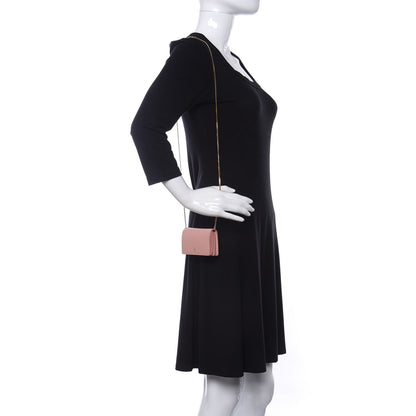 Burberry Calfskin Jessie Chain Card Case Blush Pink 2 of 11