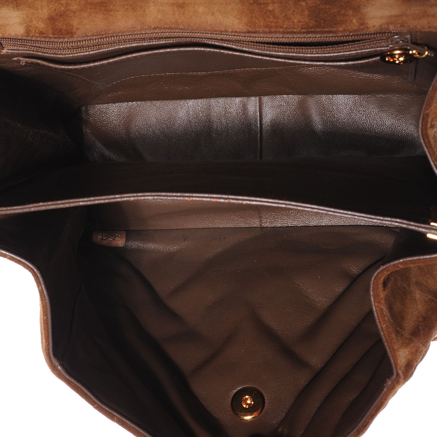 Suede Quilted Shoulder Bag Brown