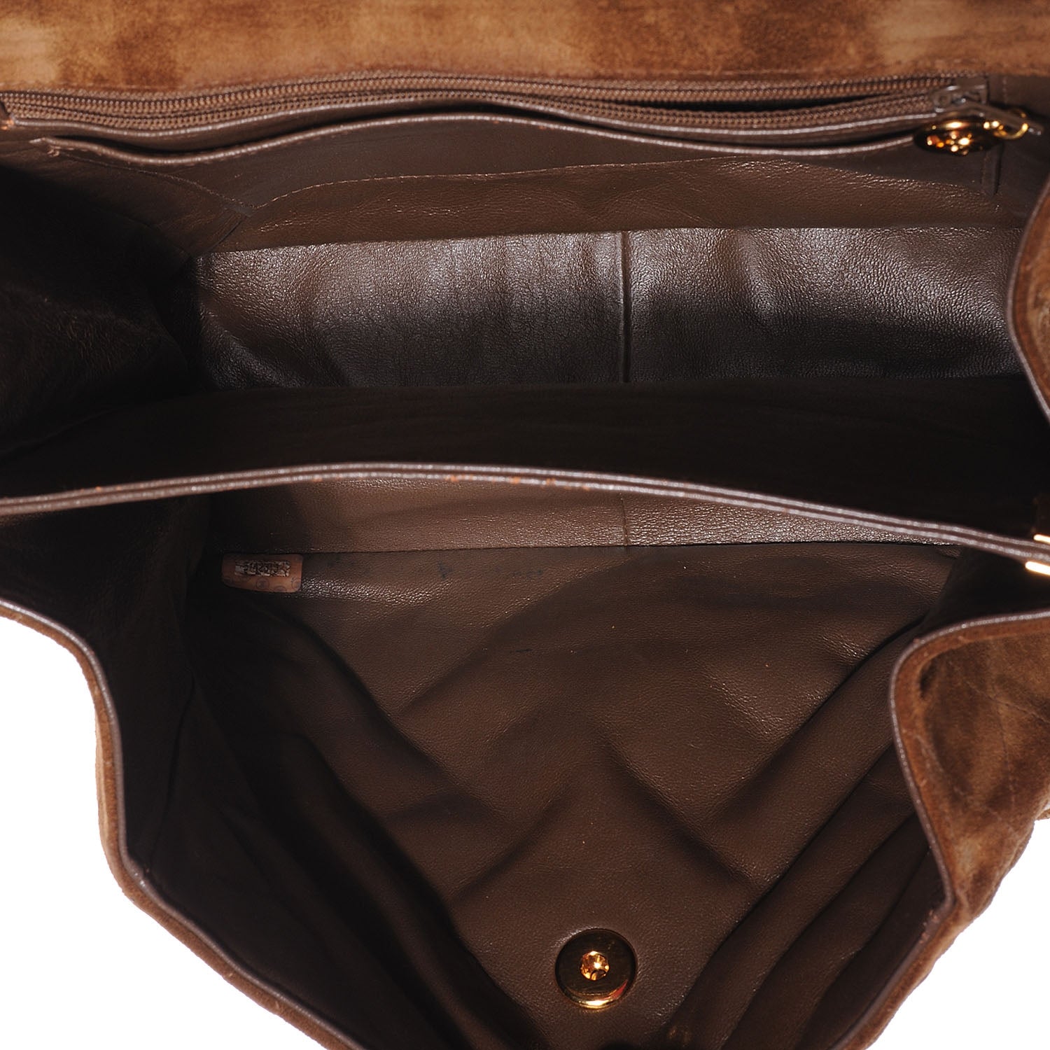 Chanel Suede Quilted Shoulder Bag Brown 7 of 9
