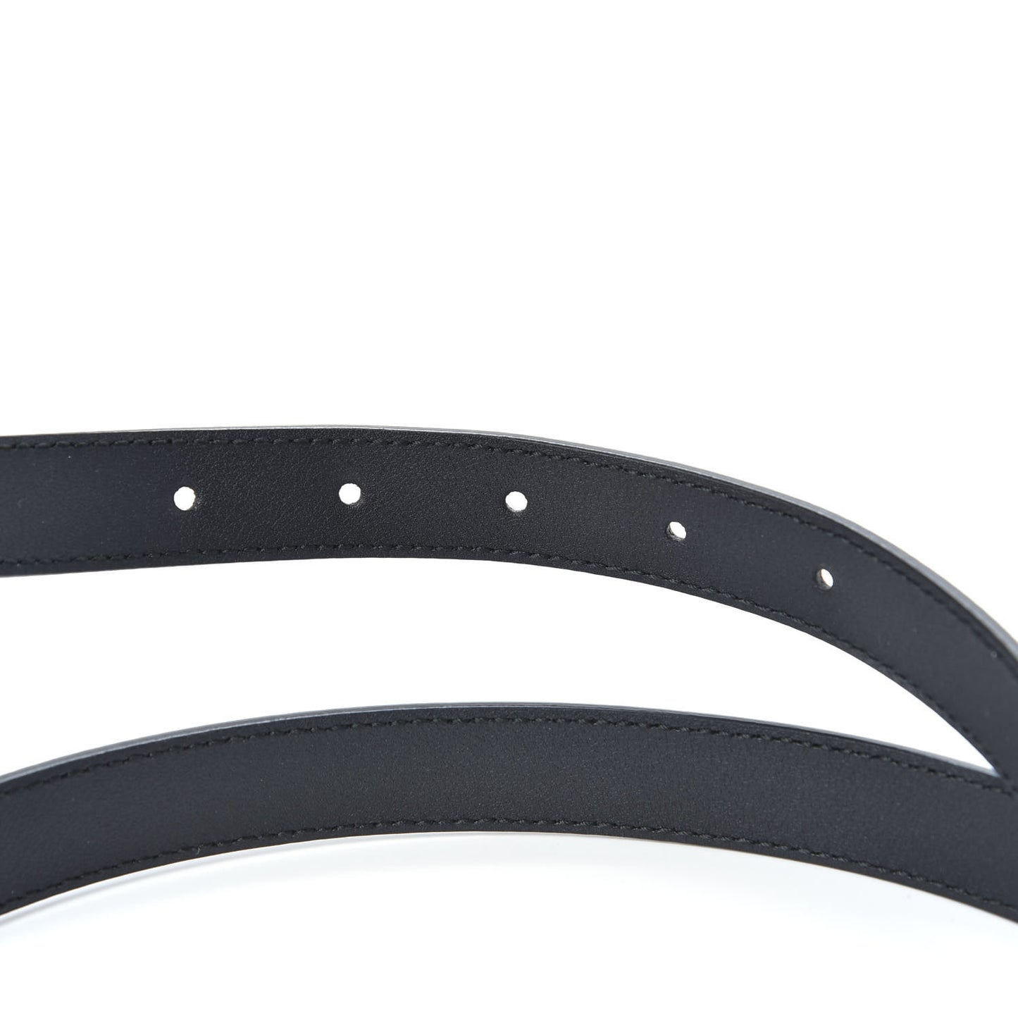 Moon Calfskin Pearl Double G 20mm Belt 80 32 Black Cream
