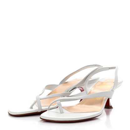 Christian Louboutin Kid Taralita 55 Thong Sandals 38 White 3 of 11