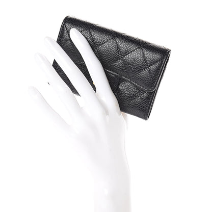 Chanel Caviar Quilted Flap Card Holder Wallet Black 2 of 10