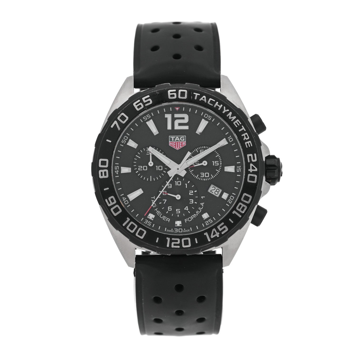 Tag Heuer Stainless Steel Rubber 43mm Formula 1 Chronograph Quartz Watch Black CAZ1010 1 of 4