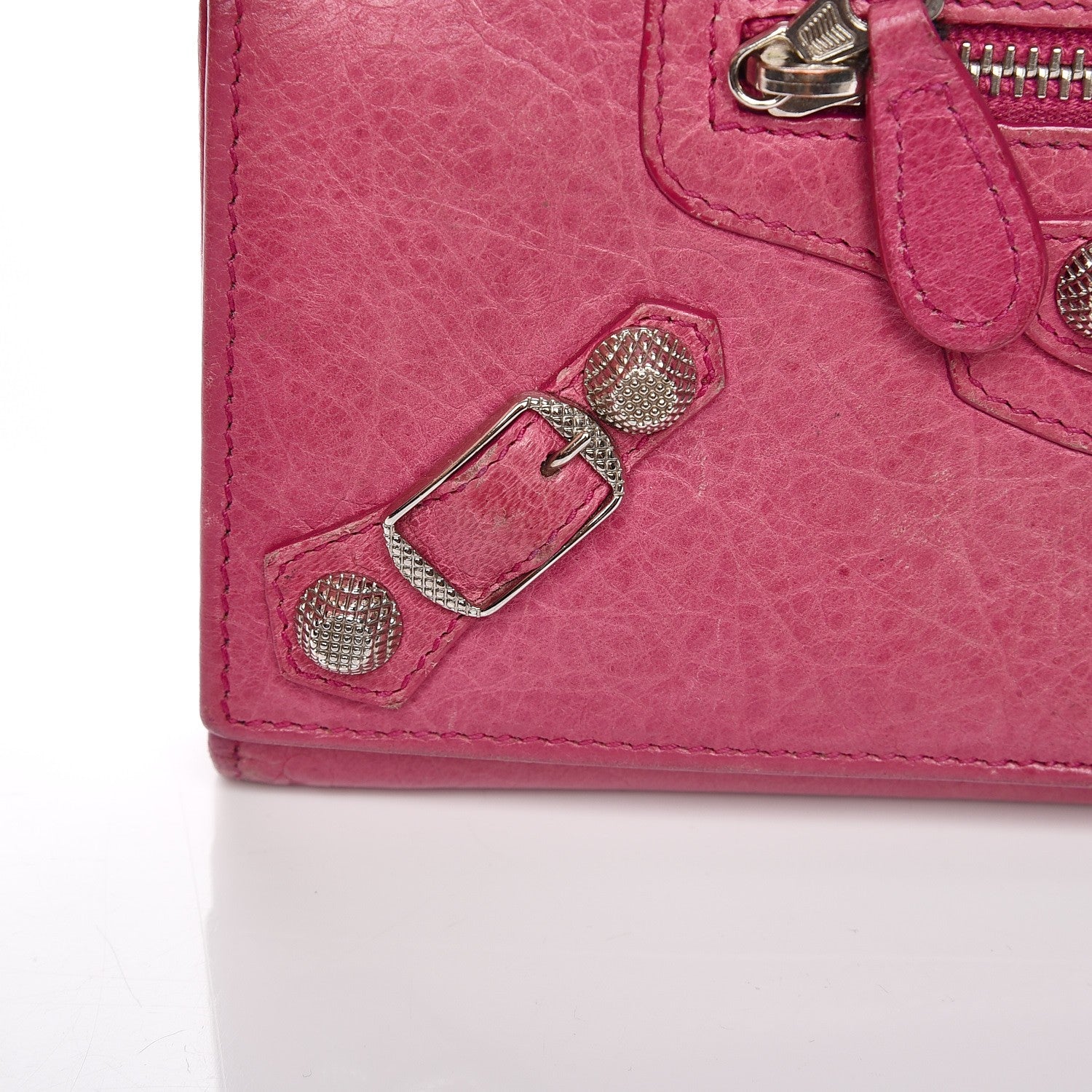 Balenciaga Agneau Giant 12 Silver Hardware Money Wallet Cyclamen 8 of 12