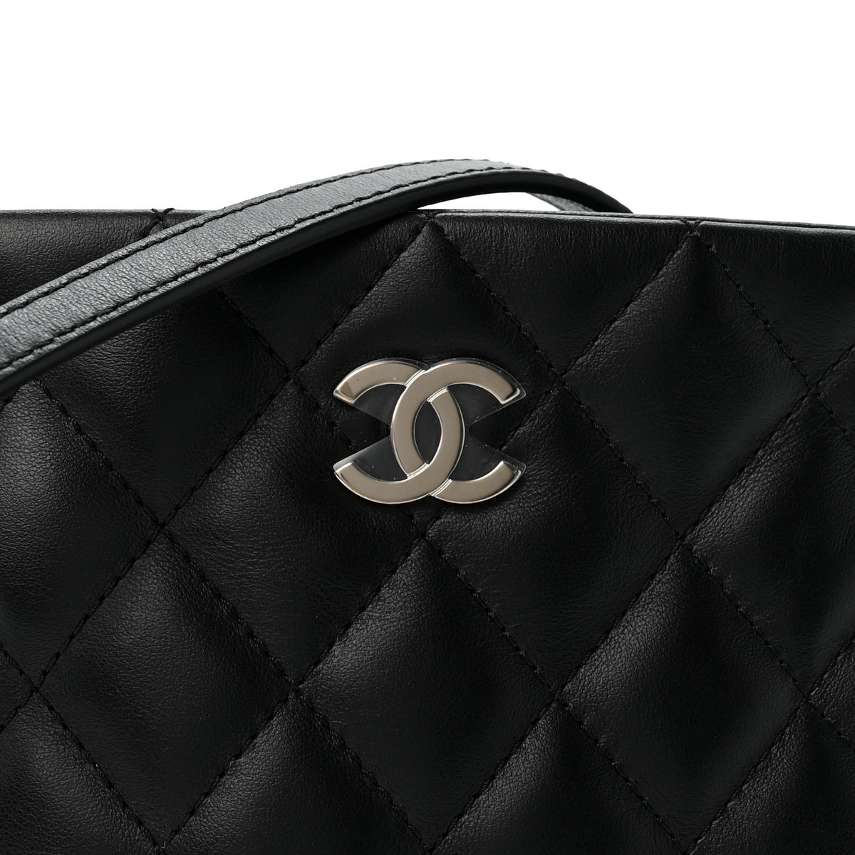 Lambskin Quilted Uniform Crossbody Bag Black