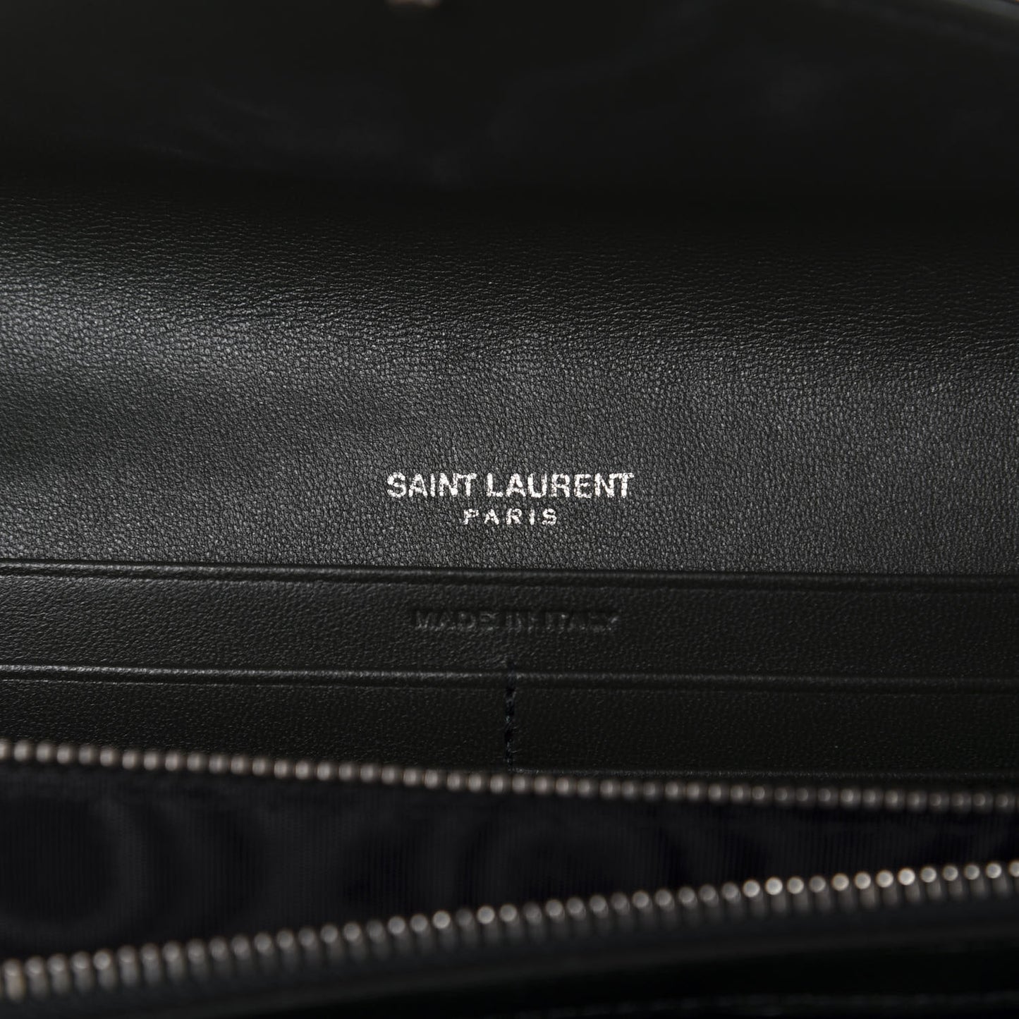 Lambskin Y Quilted Monogram Large Loulou Flap Wallet Black