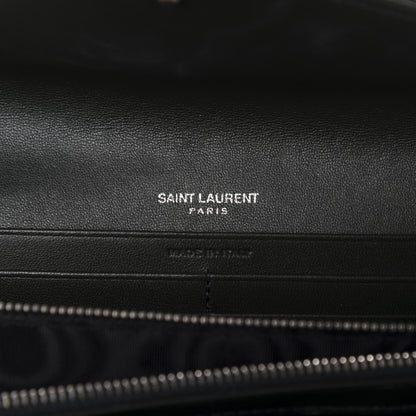 Saint Laurent Lambskin Y Quilted Monogram Large Loulou Flap Wallet Black 6 of 8