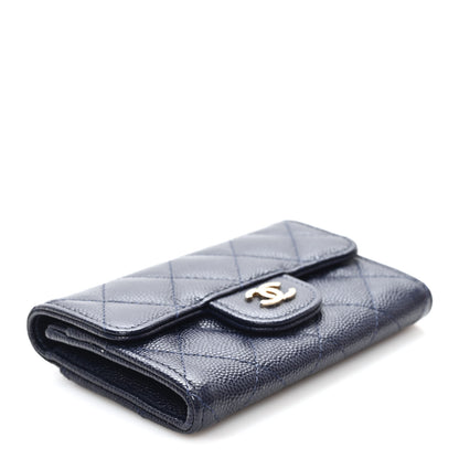 Chanel Caviar Quilted Flap Card Holder Navy Blue 4 of 8