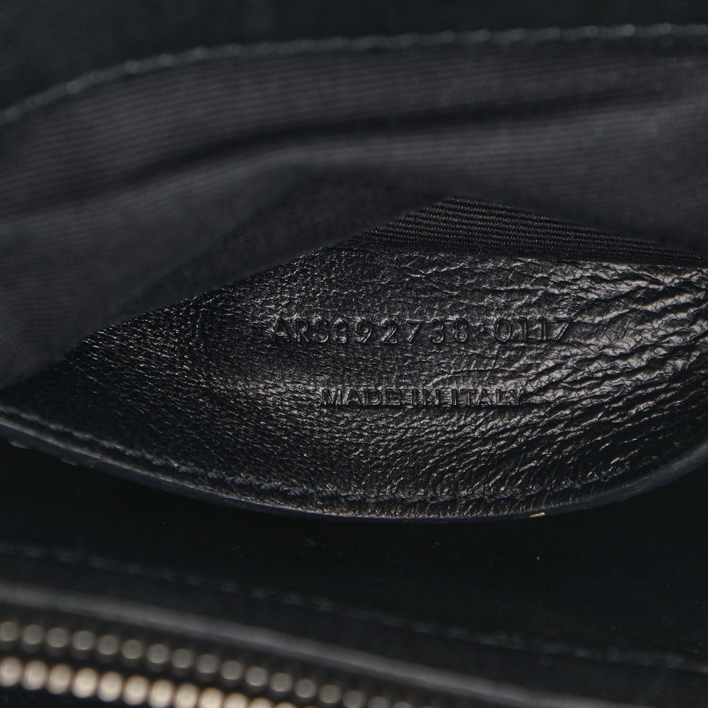 Calfskin Diamond Quilted Monogram Large College Bag Black