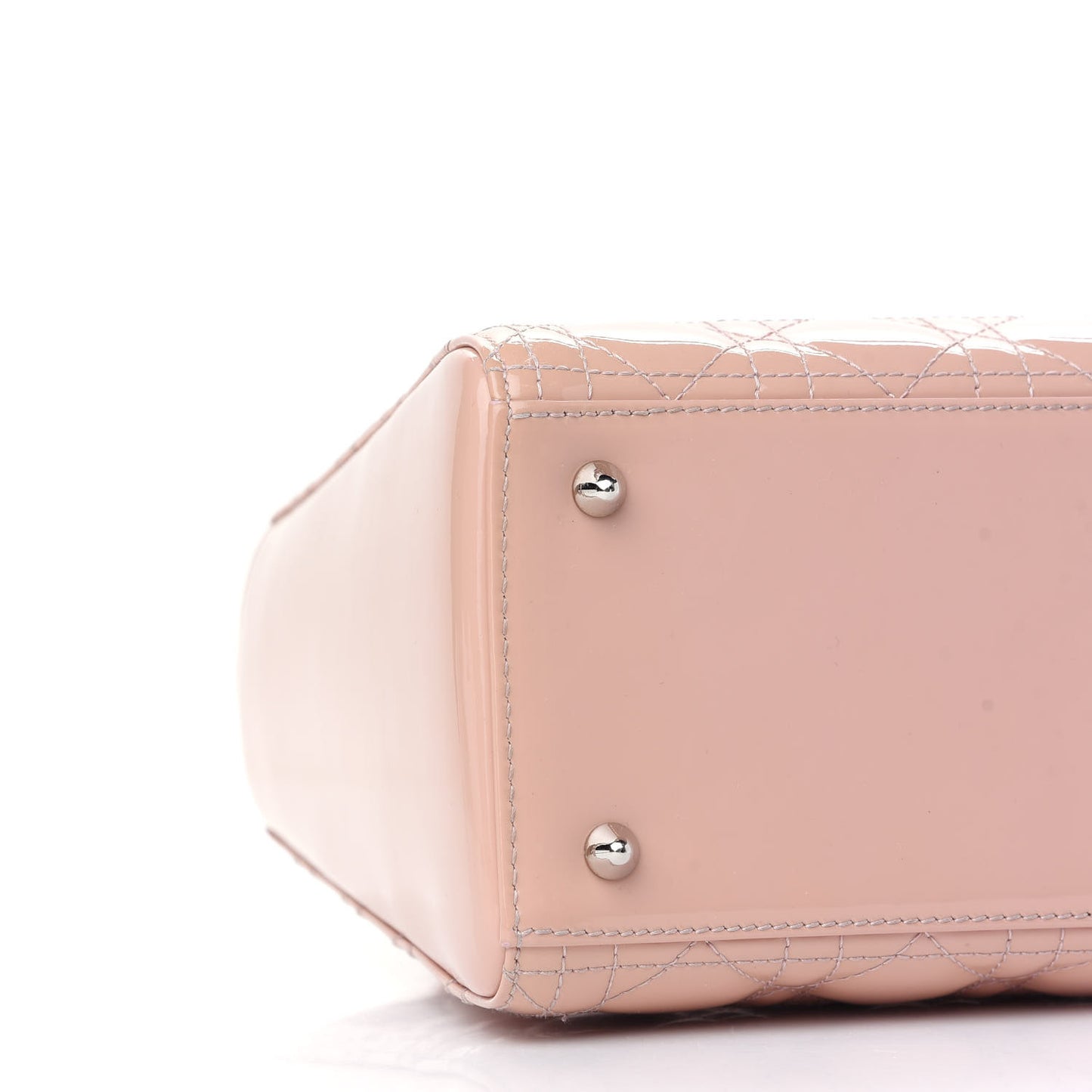 Patent Cannage Medium Lady Dior Rose Clair