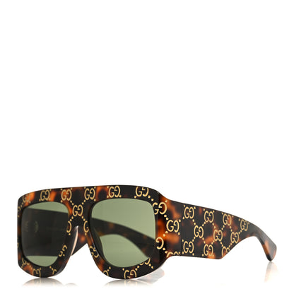 Gucci Acetate Monogram Shield Sunglasses GG0983S Havana 1 of 7