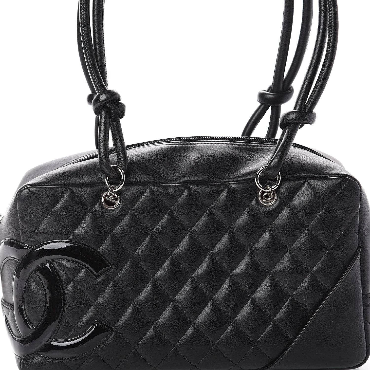 Chanel Calfskin Quilted Large Cambon Bowler Black 7 of 9